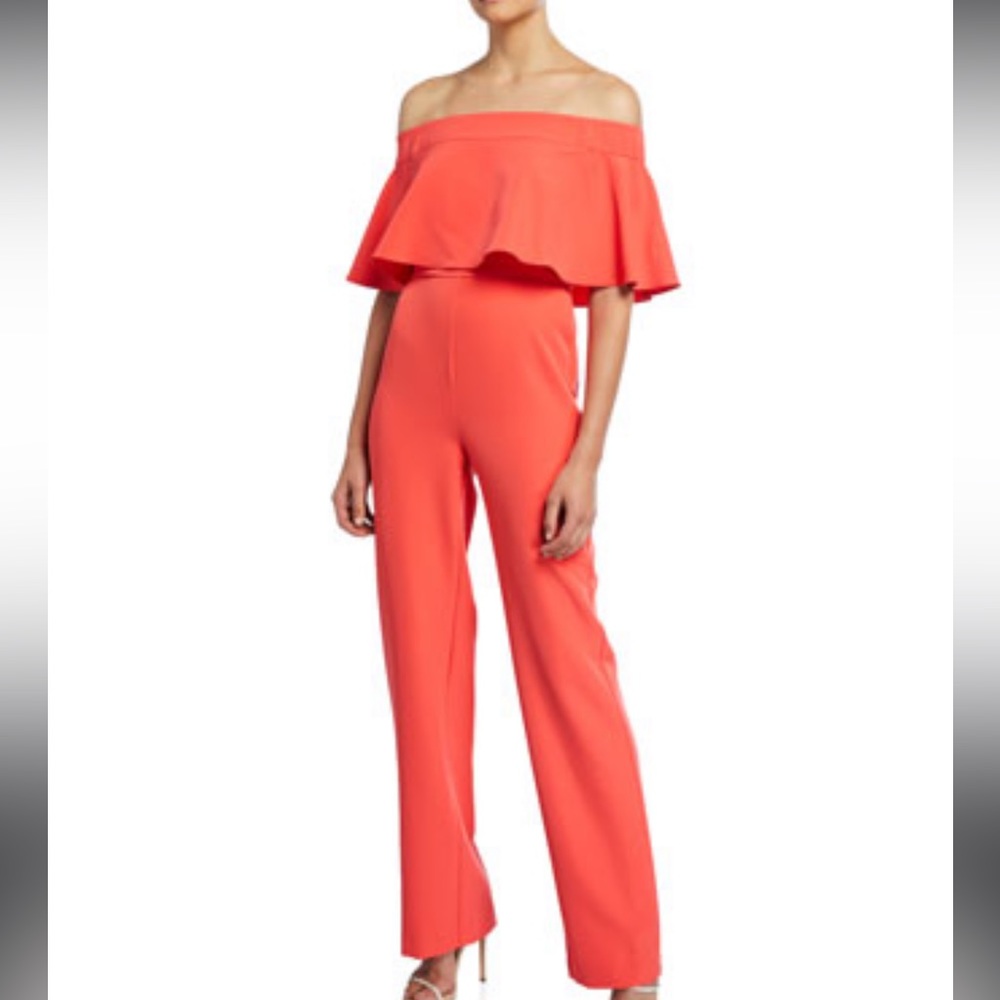 Aidan Mattox crepe popover jumpsuit